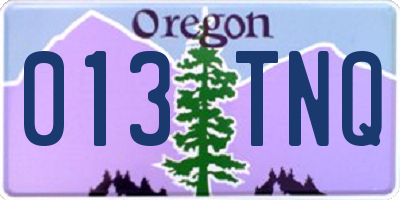 OR license plate 013TNQ