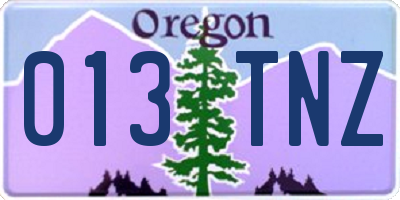 OR license plate 013TNZ