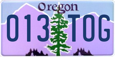 OR license plate 013TOG