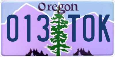 OR license plate 013TOK