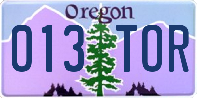 OR license plate 013TOR