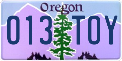 OR license plate 013TOY