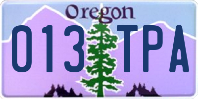 OR license plate 013TPA