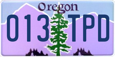 OR license plate 013TPD