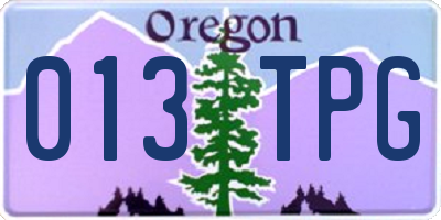 OR license plate 013TPG