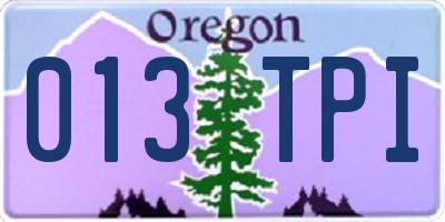 OR license plate 013TPI