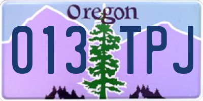 OR license plate 013TPJ
