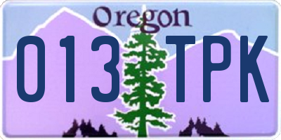 OR license plate 013TPK