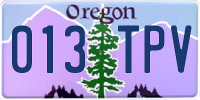 OR license plate 013TPV