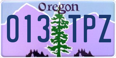 OR license plate 013TPZ