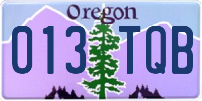 OR license plate 013TQB