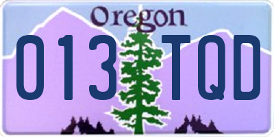 OR license plate 013TQD
