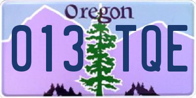 OR license plate 013TQE