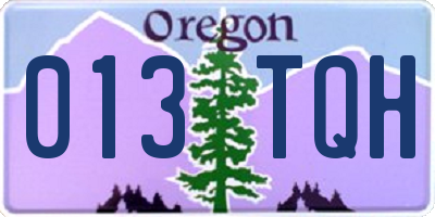 OR license plate 013TQH