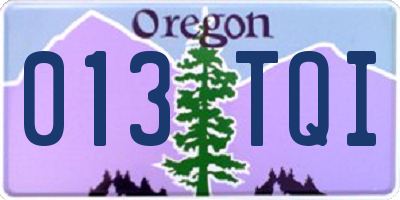 OR license plate 013TQI