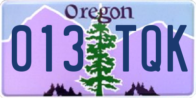 OR license plate 013TQK