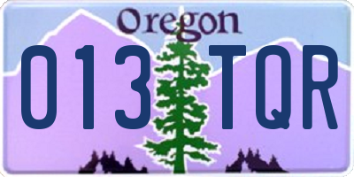 OR license plate 013TQR