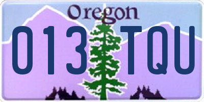 OR license plate 013TQU