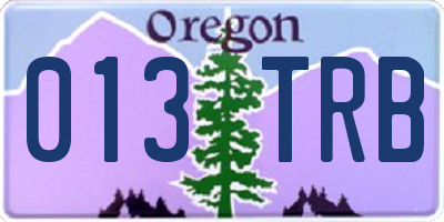 OR license plate 013TRB