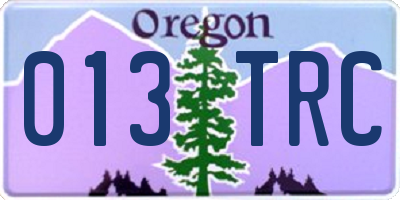 OR license plate 013TRC