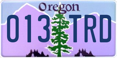 OR license plate 013TRD