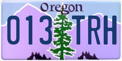 OR license plate 013TRH