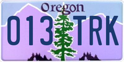 OR license plate 013TRK
