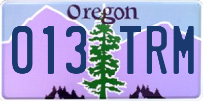 OR license plate 013TRM