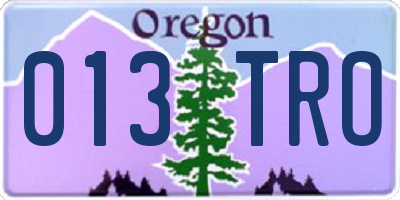 OR license plate 013TRO