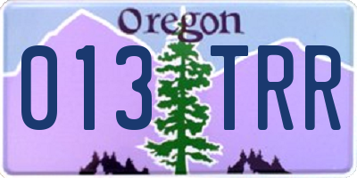 OR license plate 013TRR