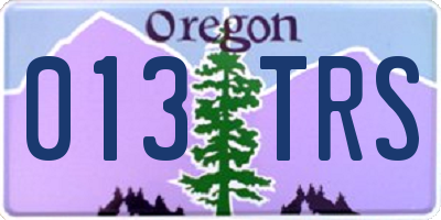 OR license plate 013TRS