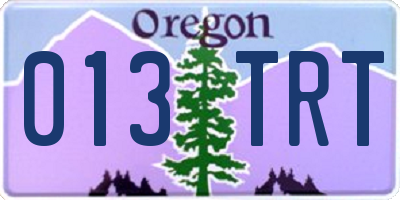 OR license plate 013TRT