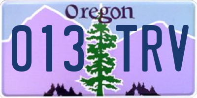 OR license plate 013TRV
