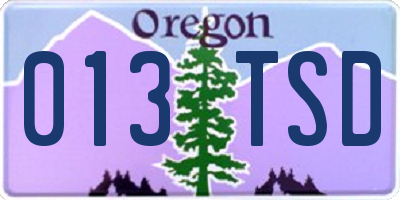 OR license plate 013TSD