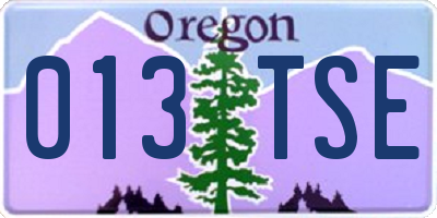 OR license plate 013TSE