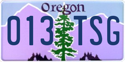 OR license plate 013TSG