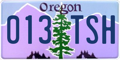 OR license plate 013TSH