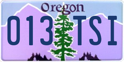 OR license plate 013TSI
