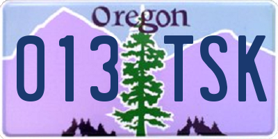 OR license plate 013TSK
