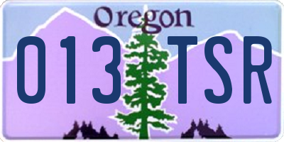 OR license plate 013TSR