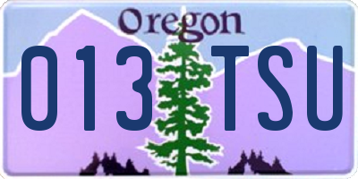 OR license plate 013TSU