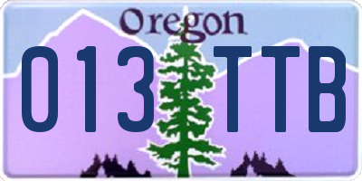 OR license plate 013TTB