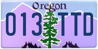 OR license plate 013TTD