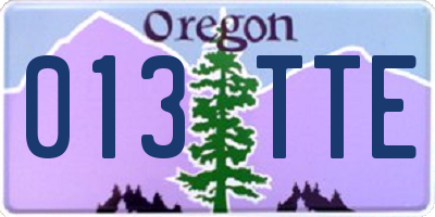 OR license plate 013TTE