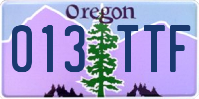 OR license plate 013TTF