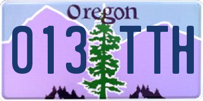 OR license plate 013TTH