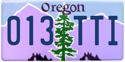 OR license plate 013TTI