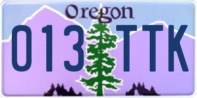 OR license plate 013TTK
