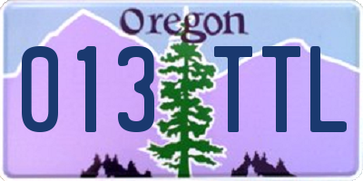 OR license plate 013TTL