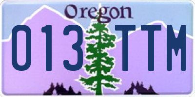 OR license plate 013TTM